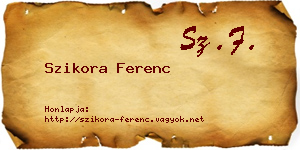 Szikora Ferenc névjegykártya